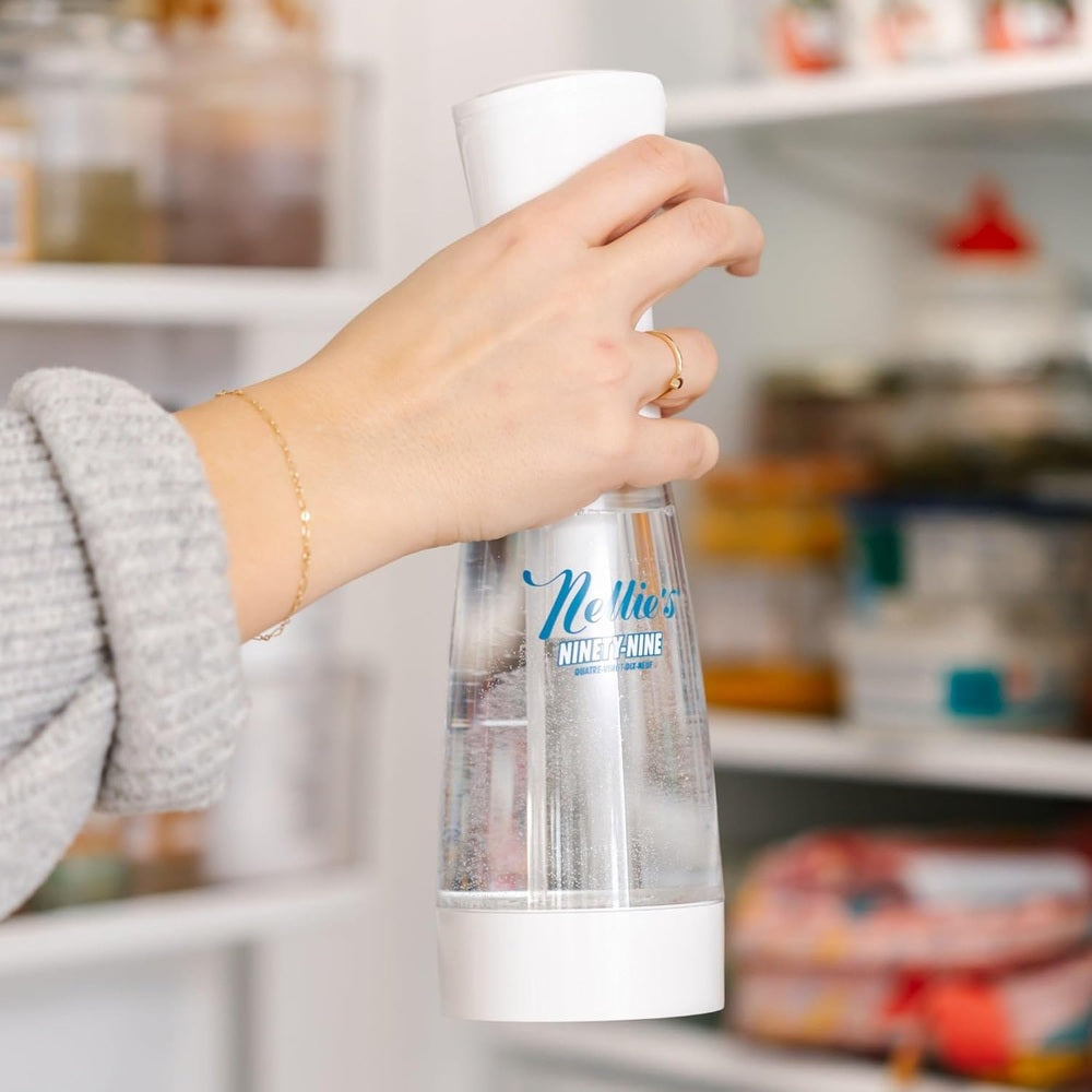 Nellie's Ninety-Nine spray bottle with clear liquid and white cap