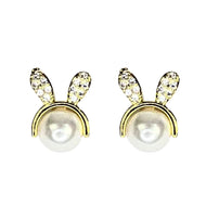 Nemibaby Earrings Bunnie Pearl 925 Sterling Silver Pins
