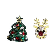 Nemibaby Earrings Christmas Tree & Deer 925 Sterling Silver Pins