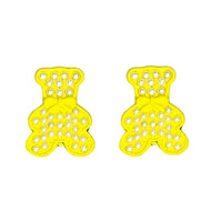 Nemibaby Earrings Pearlly Bear Yellow 925 Sterling Silver Pins