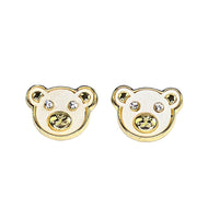 Nemibaby Earrings Teddy Bear Gold 925 Sterling Silver Pins