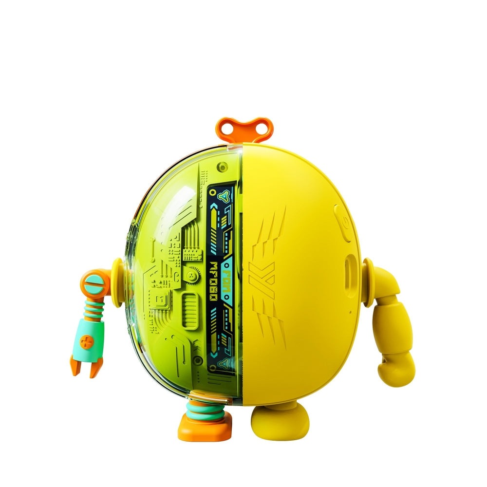 Nemibaby Mobile Handsfree Robot Fan yellow with translucent dome and blue circuit panels