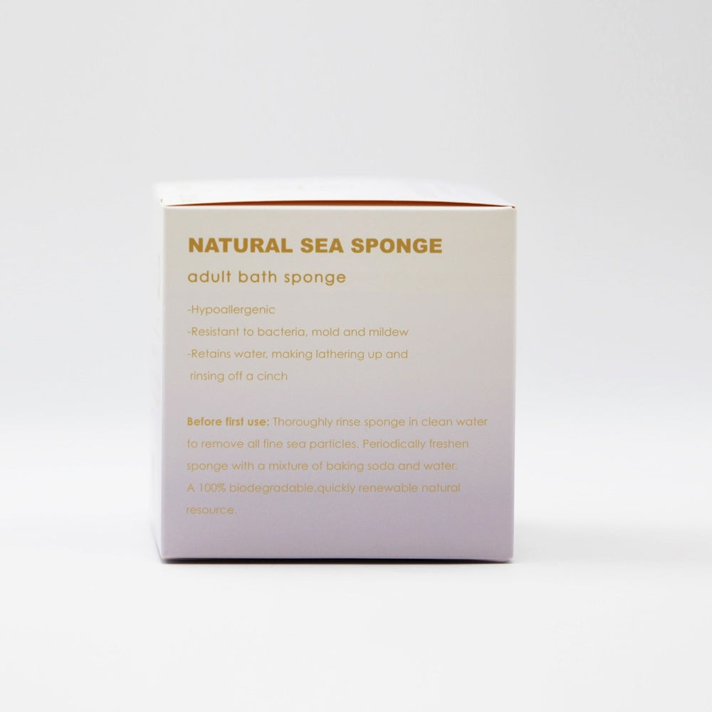 Nemibaby Premium natural honeycomb bath sea sponge by KERESO, beige biodegradable sea sponge.