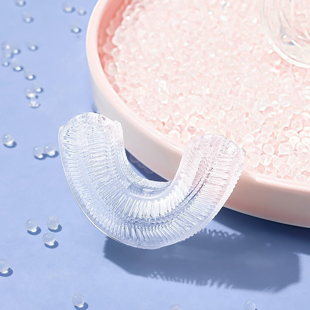 NEMIBABY U-shape toothbrush replacement head, clear, dense bristles