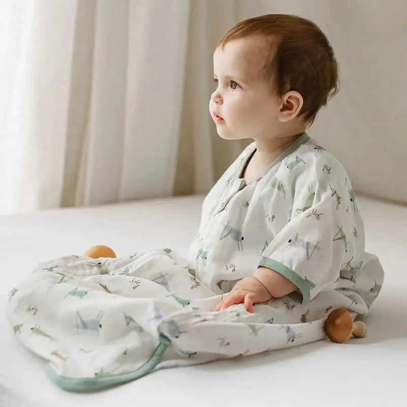 Nest Designs 0.23 Tog Bamboo Silk Short Sleeve Sleep Bag The Ant & The Grasshopper