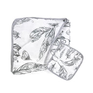 Nest Designs 4 Layer Bamboo Nesting Blanket Feather White