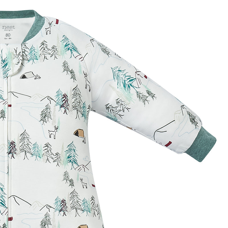 Nest Designs Avocado Bamboo Long Sleeve Footed Sleep Bag 1.0 Tog-Happy Trails