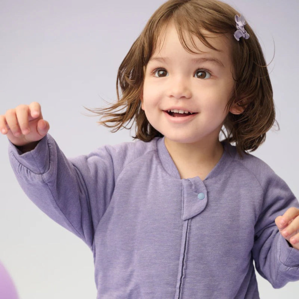 Nest Designs Avocado Bamboo Long Sleeve Footed Sleep Bag, 2.0 TOG in Twilight Purple