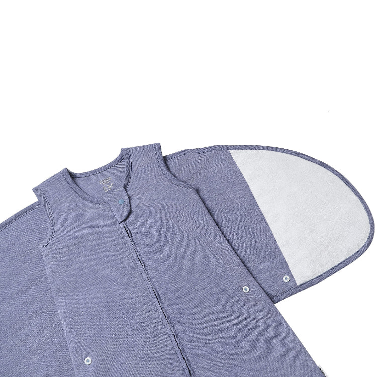 Nest Designs Avocado Bamboo Swaddle Sleep Bag Twilight Purple with light grey interior panel