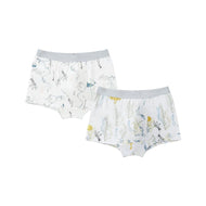 Nest Designs Bamboo Boys Boxer Briefs Underwear (2 Pack) Deep Blue Wonders