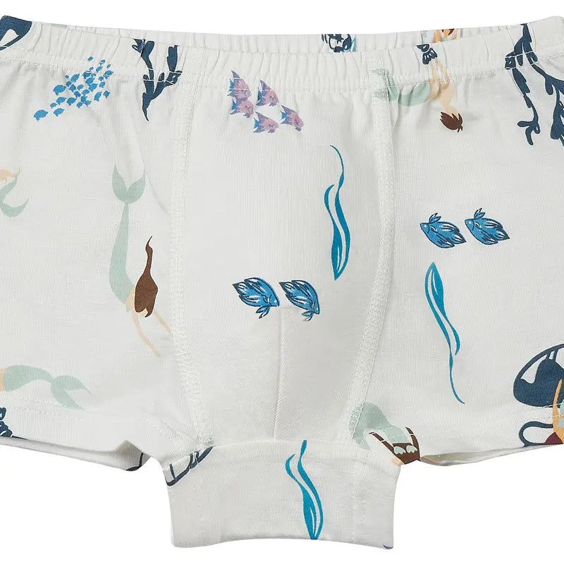 Nest Designs Bamboo Boys Boxer Briefs Underwear (2 Pack) Under The Sea