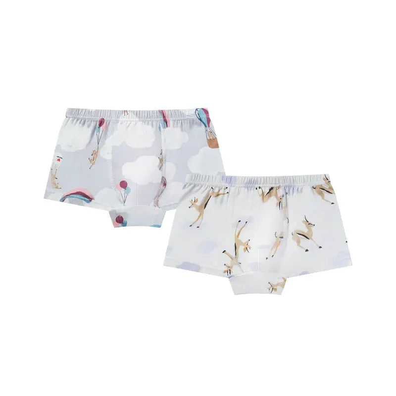 Nest Designs Bamboo Boys Boxer Briefs Underwear (2 Pack) Sahara Sky