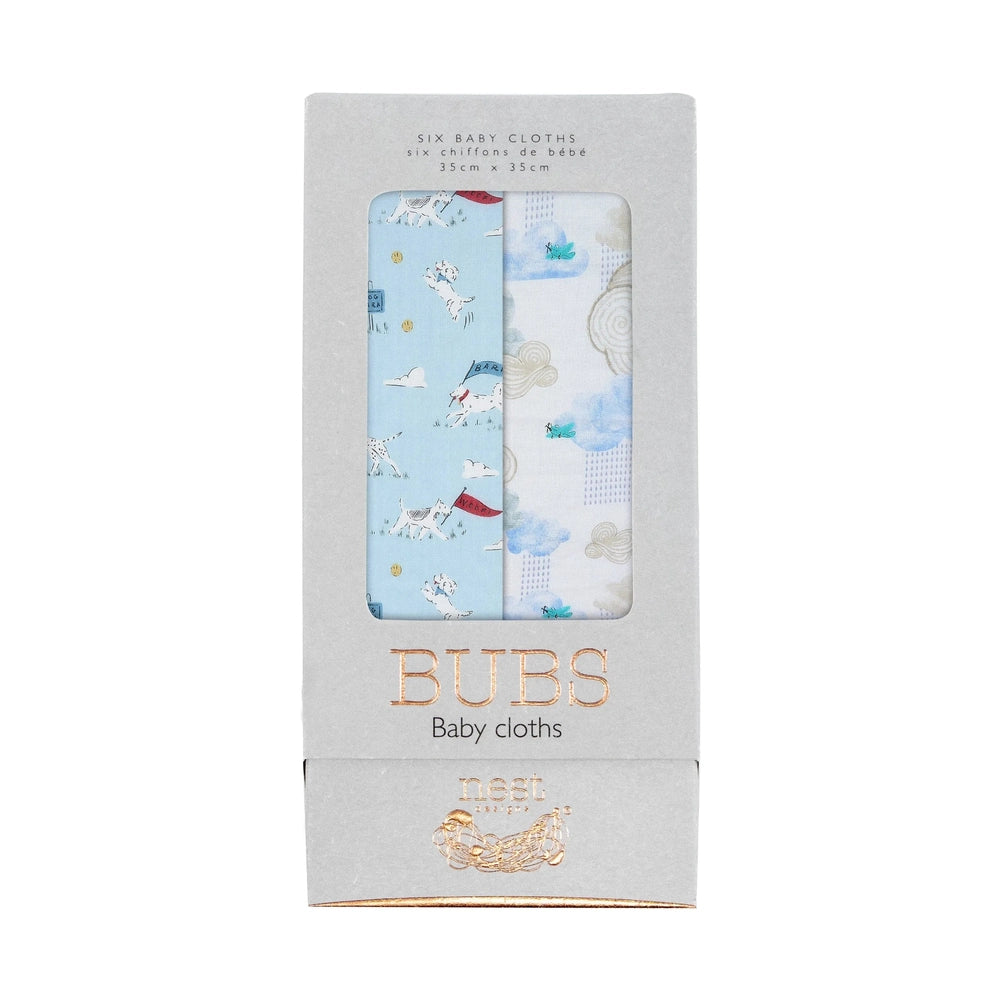 Nest Designs Bamboo Bubs Baby Washcloth Set 6 Pack Summer Days