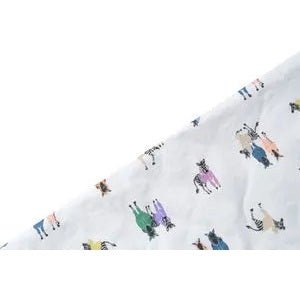 Nest Designs Bamboo Cotton Waterproof Change Pad Serengeti spread flat to reveal colorful animal prints