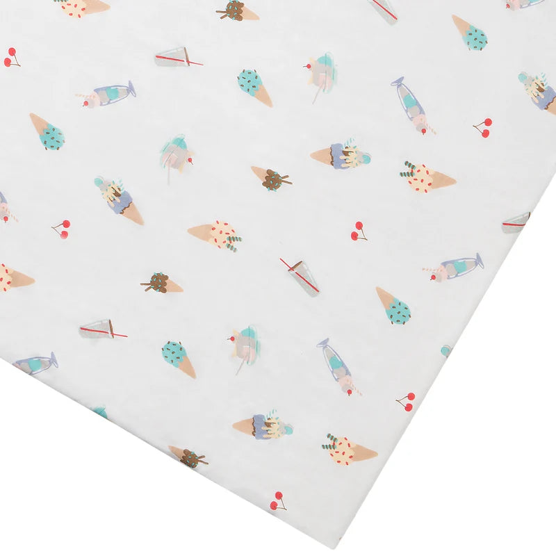 Nest Designs bamboo crib sheet with ice cream pattern on white