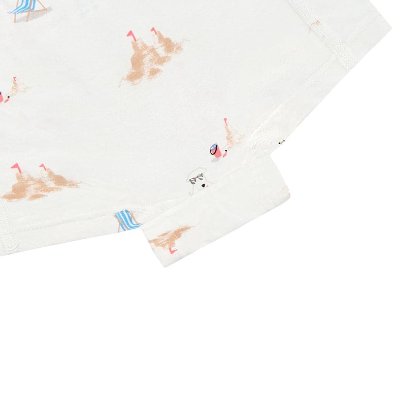 Nest Designs bamboo boys' short underwear 2-pack with doggy day print on white fabric