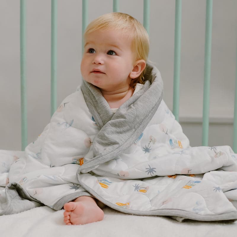 Nest Designs Bamboo Jersey Cozy Blanket 2.0 Tog (Small) Pastel Waves