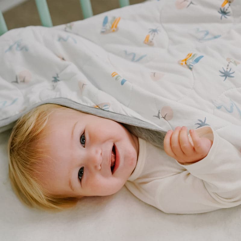 Nest Designs bamboo jersey cozy baby blanket 2.0 Tog, small, pastel waves pattern