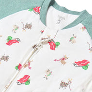 Nest Designs Bamboo Jersey Long Sleeve Footed Sleep Bag 2.5 Tog Sleigh All Day