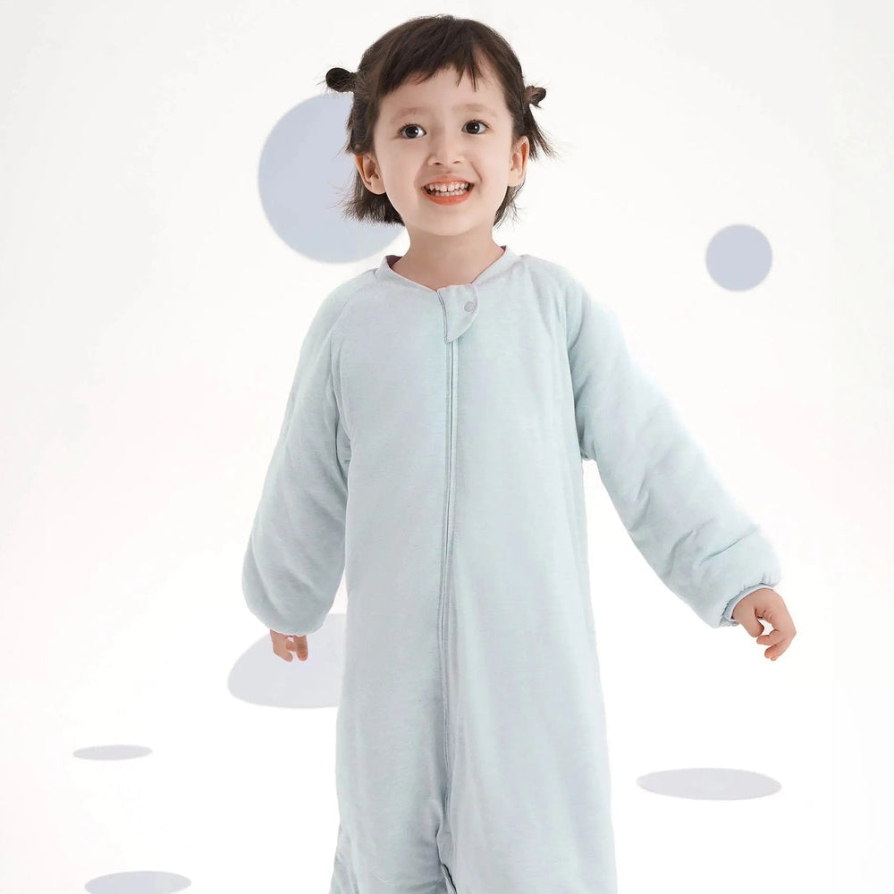 Nest Designs Bamboo Jersey Long Sleeve Footed Sleep Bag 2.5 Tog Pantone Ice Flow