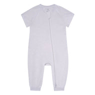 Nest Designs Bamboo Jersey Short Sleeve Slant Opening Romper Lavender Blue