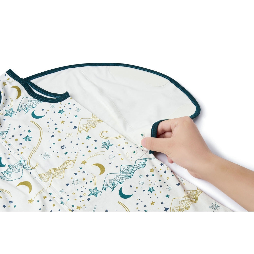 Nest Designs Bamboo Jersey Swaddle Sleep Bag 0.25 Tog Stars White 0-6M