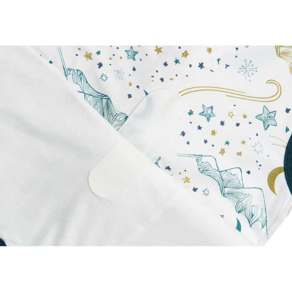 Nest Designs Bamboo Jersey Swaddle Sleep Bag 0.25 Tog Stars White 0-6M