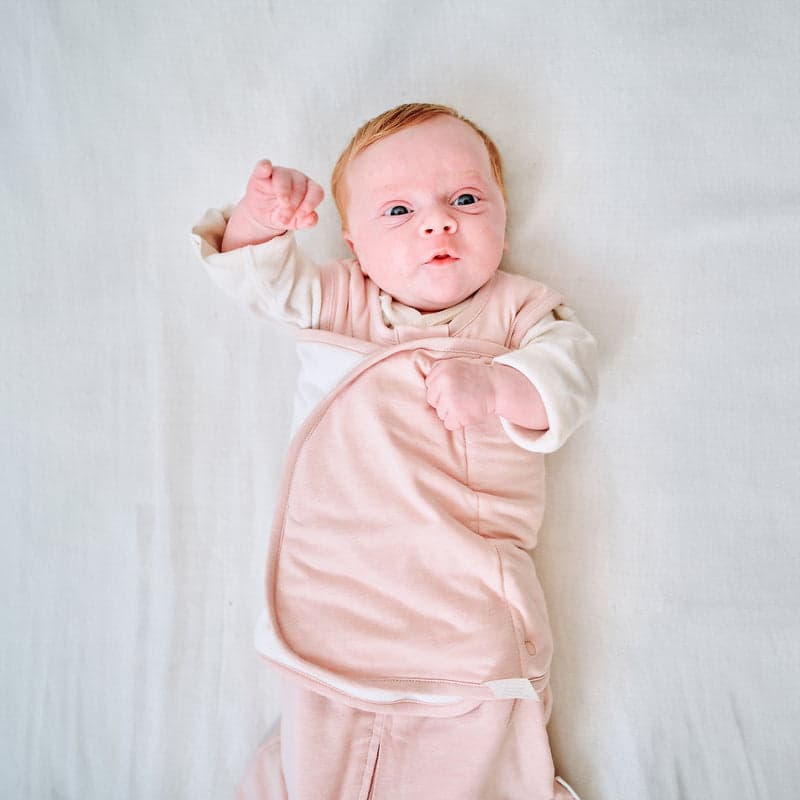 Nest Designs bamboo jersey swaddle sleep bag 0-6M in rose smoke pink