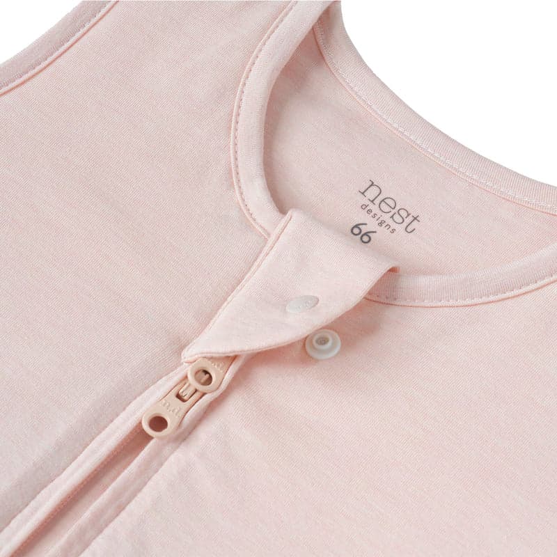 Nest Designs Bamboo Jersey Swaddle Sleep Bag 1.0 Tog Rose Smoke 0-6M