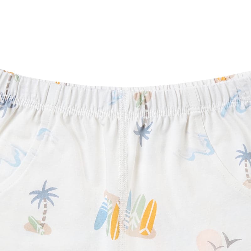 Nest Designs Bamboo Jersey Two-Piece Short Sleeve Pj Set Pastel Waves