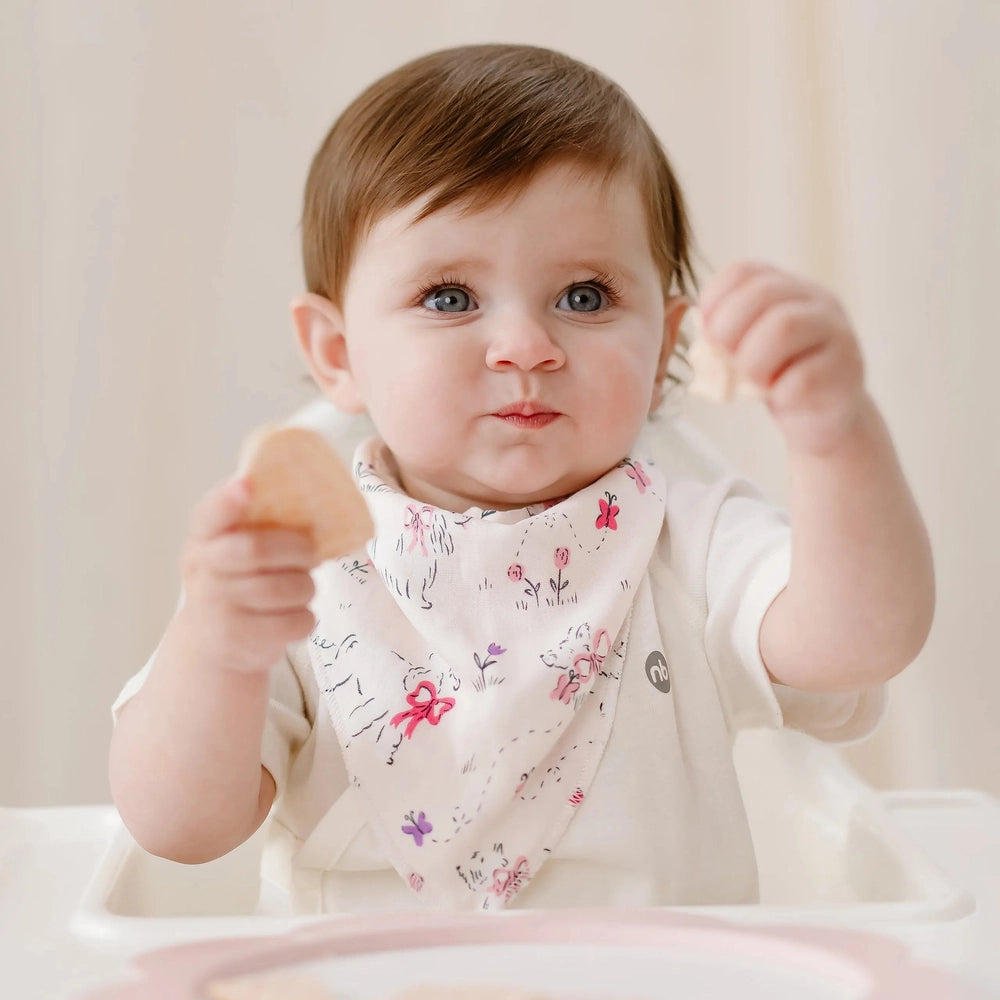 Nest Designs Bamboo Muslin Baby Bandana Bib Doggie Meadow