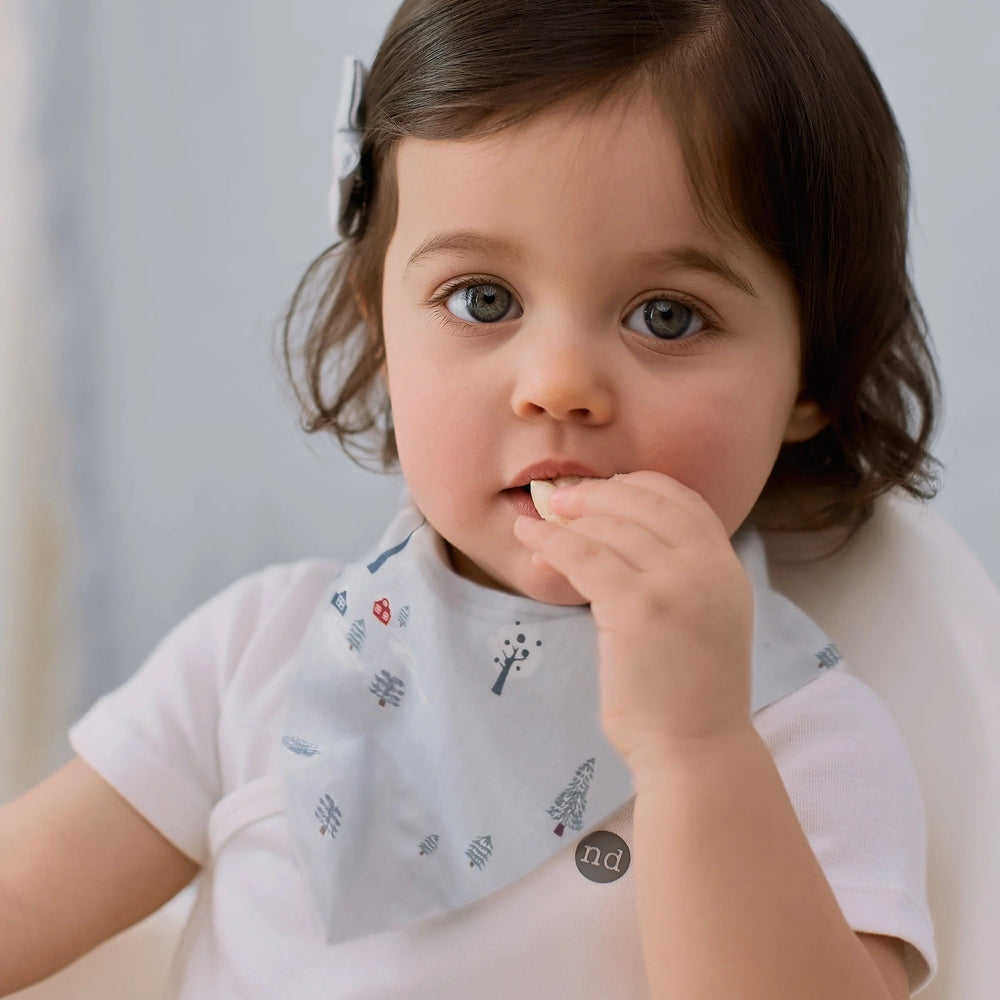 Nest Designs Bamboo Muslin Baby Bandana Bib Snowy Snuggles