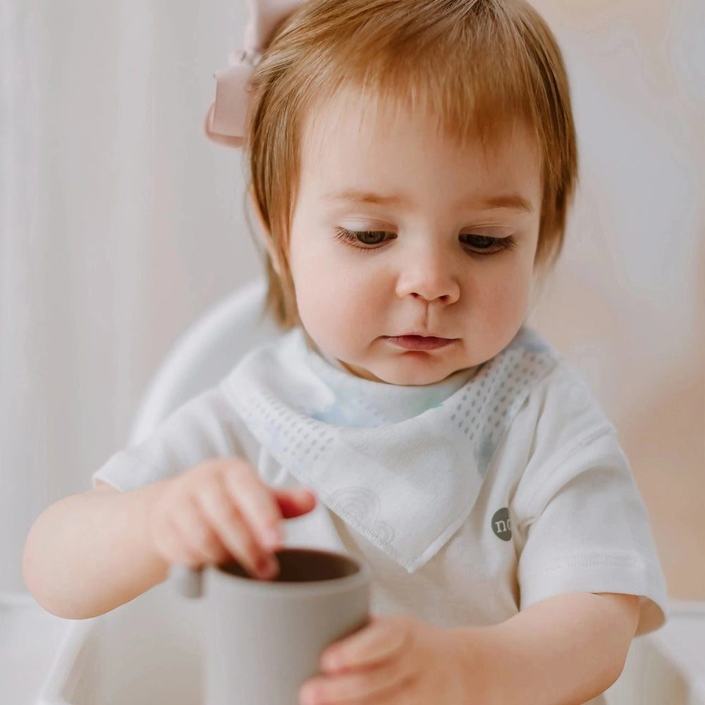 Nest Designs Bamboo Muslin Bandana Bib Fluffy Puffs