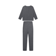 Nest Designs Bamboo Nest Bump Women's Knit Henley Nursing PJ Set Charcoal