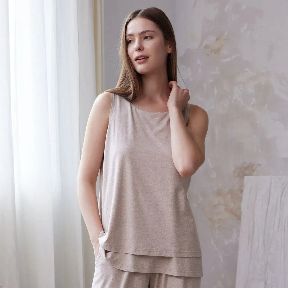 Nest Designs Bamboo Nest Bump Women's Nursing Tank Top Warm Taupe