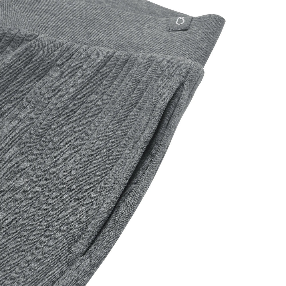 Nest Designs Bamboo Nest Bump women’s wide-leg pants in grey ribbed knit fabric