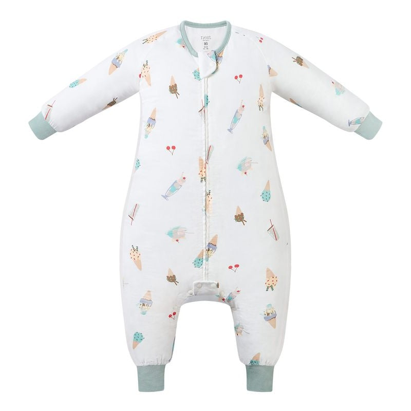 Nest Designs Bamboo Pima Long Sleeve Footed Sleep Bag 0.6 Tog Ice Cream Summer