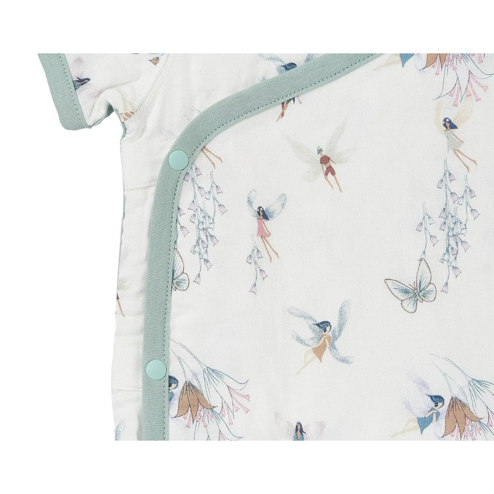 Nest Designs Bamboo Short Sleeve Kimono Onesie Fairy Tale