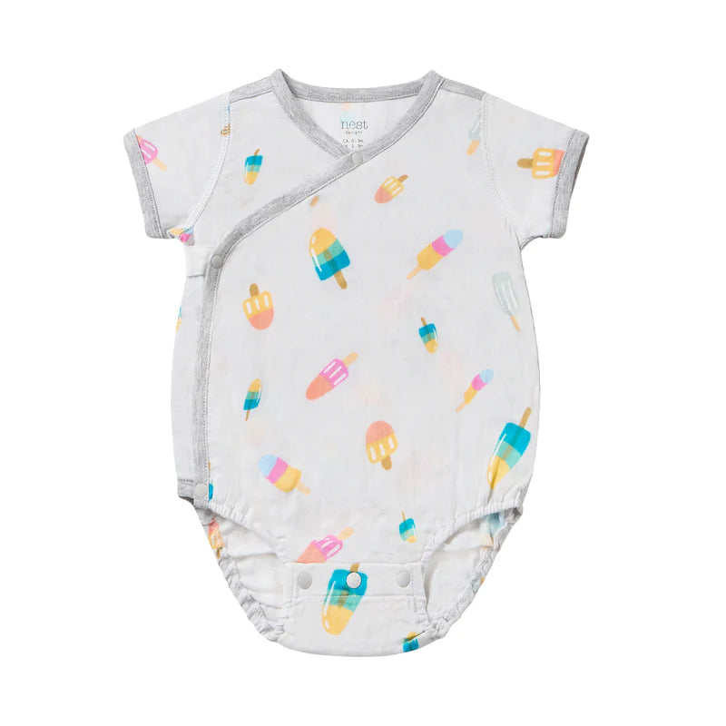 Nest Designs Bamboo Short Sleeve Kimono Onesie Summer Pops
