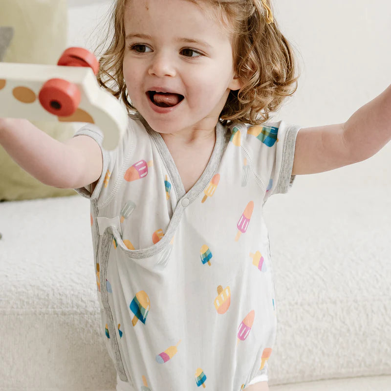 Nest Designs Bamboo Short Sleeve Kimono Onesie Summer Pops