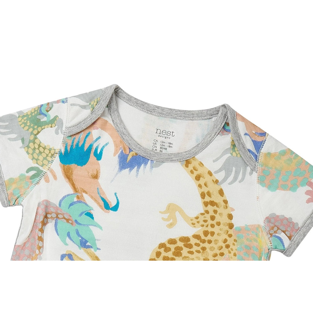 Nest Designs Bamboo Short Sleeve Onesie Dragon Dance