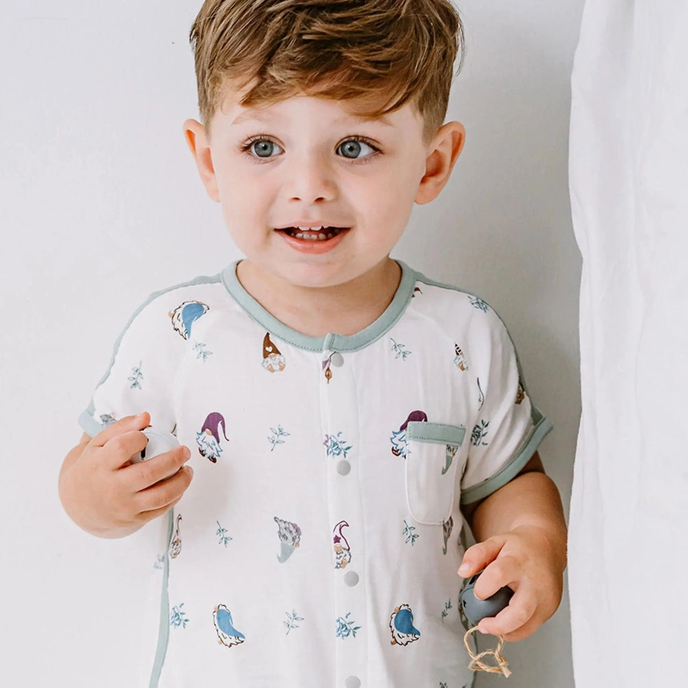 Nest Designs Bamboo Short Sleeve Romper Oh Gnome
