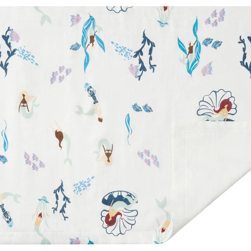 Nest Designs Bamboo Toddler Pillowcase Small Splish Splash with teal and blue sea life print