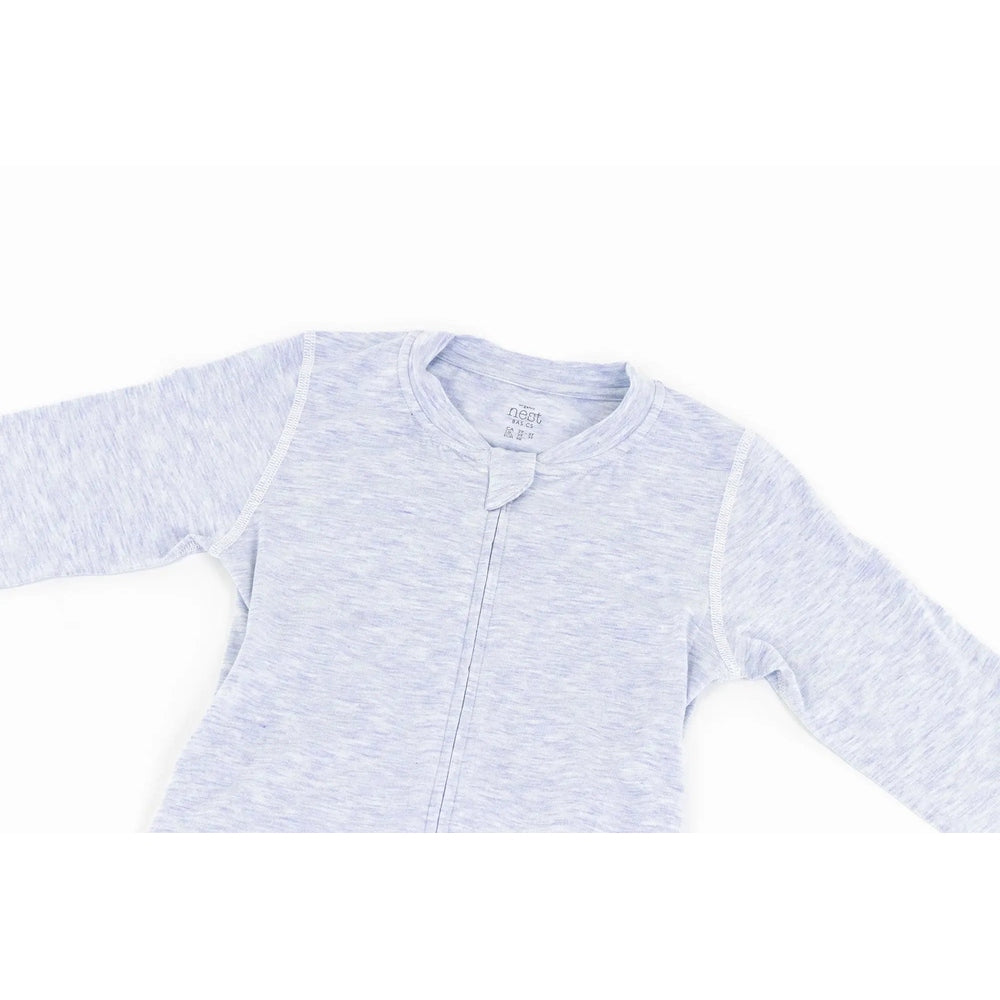 Nest Designs Basics Bamboo Cotton Long Sleeve Drop Bottom Romper Grey Dawn