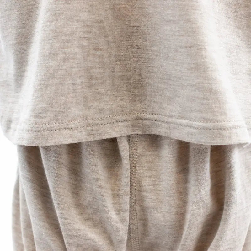 Nest Designs Basics Bamboo Cotton Short Sleeve Drop Bottom Romper Warm Taupe