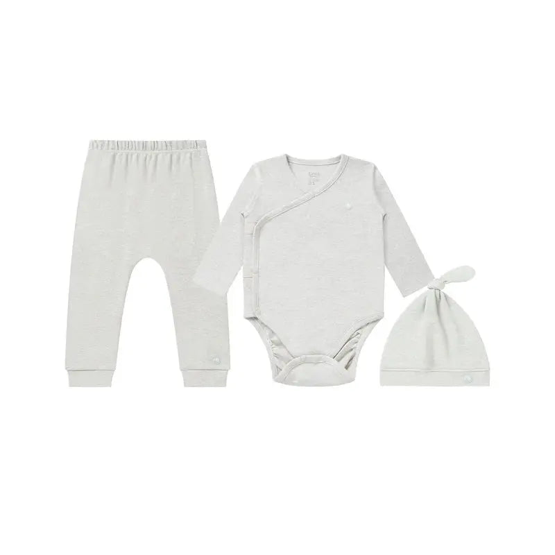 Nest Designs Basics Organic Cotton 3 Piece Baby Gift Set Light Grey