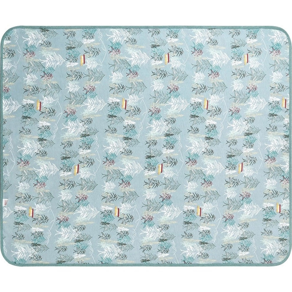 Nest Designs Cotton Waterproof Baby Change Pad Forest Fun in blue with tree-pattern print; waterproof, easy-clean surface.