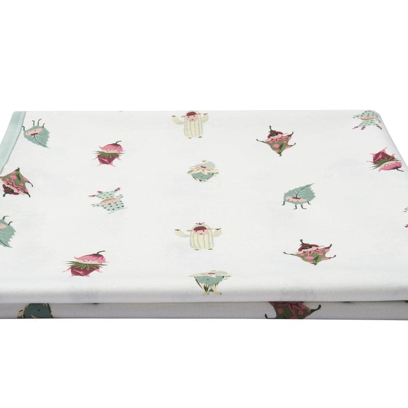 Nest Designs cotton waterproof change pad Magic Mischief with white background and playful creature prints