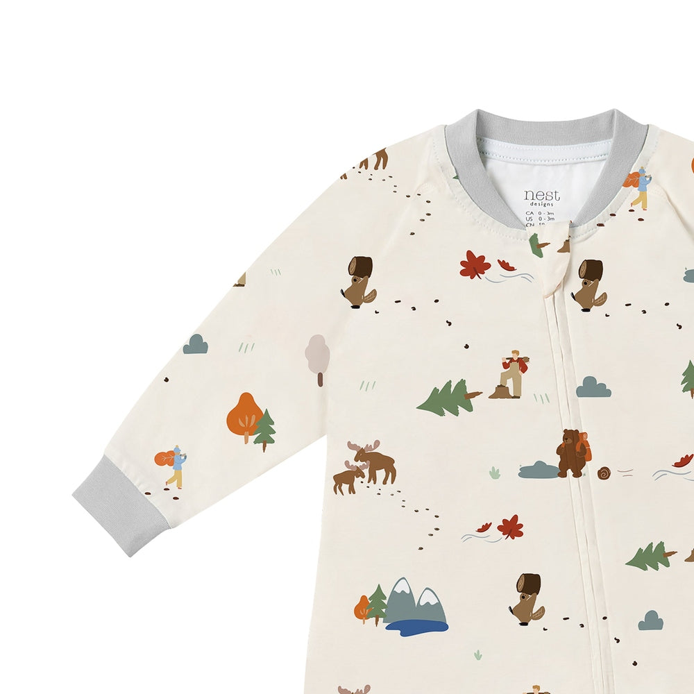 Nest Designs Long Sleeve Footed Sleeper Timber