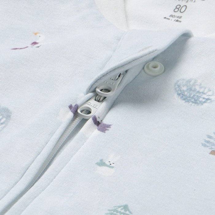 Nest Designs Organic Cotton Long Sleeve Footed Sleep Bag 1.0 Tog Snowy Snuggles